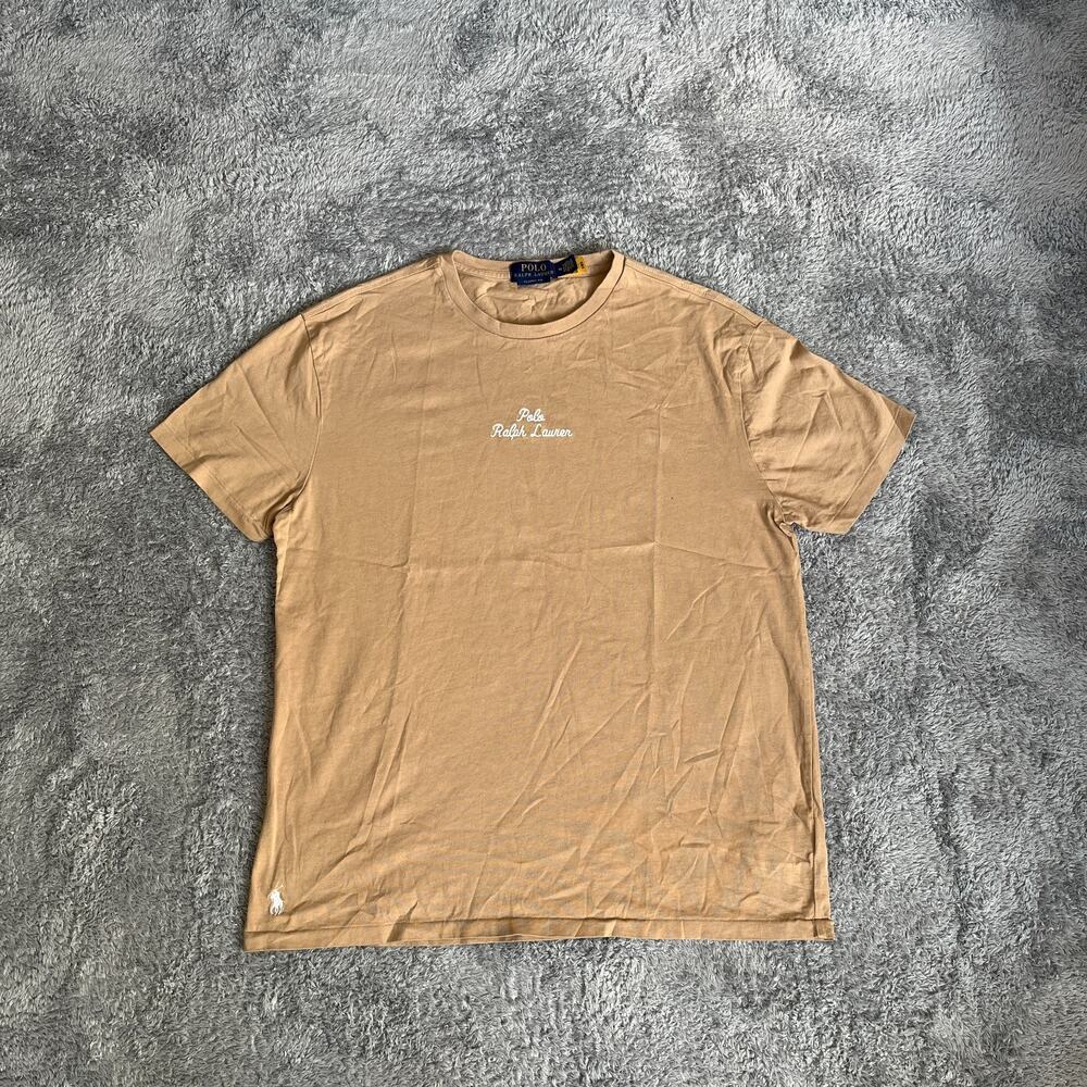 Polo Ralph Lauren Beige Short Sleeve Classic Fit Crewneck T-Shirt Men's Size M